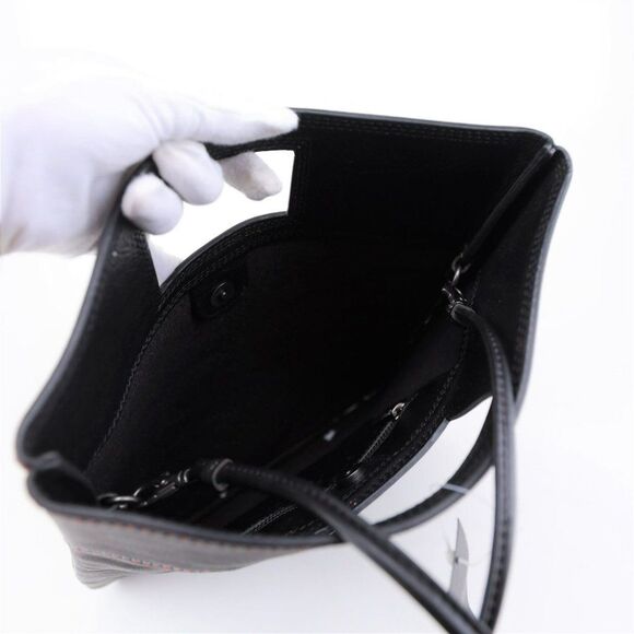 NWT Marc by Marc Jacobs Leather Foldover Oversize Clutch w Strap BLACK - Picture 9 of 10